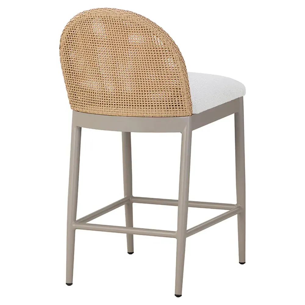 Marwa Outdoor Counter Stool - Cream, Wicker