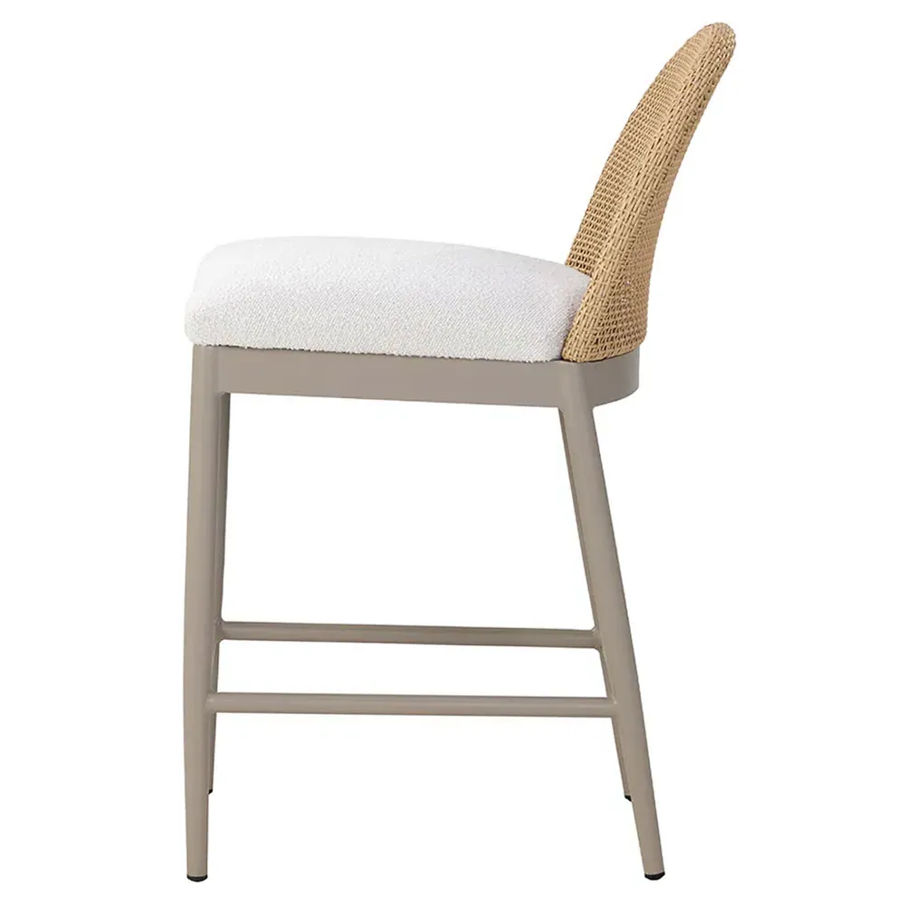Marwa Outdoor Counter Stool - Cream, Wicker