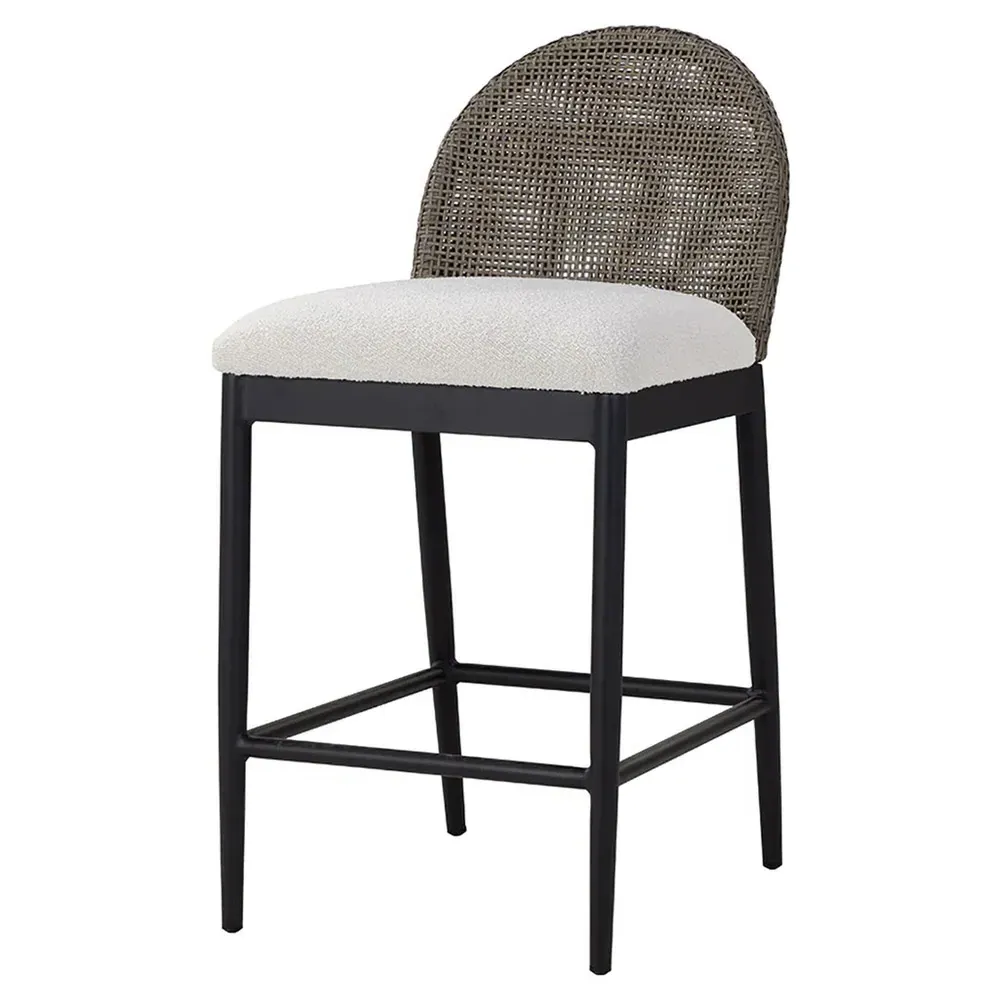 Marwa Outdoor Counter Stool - Cream, Wicker