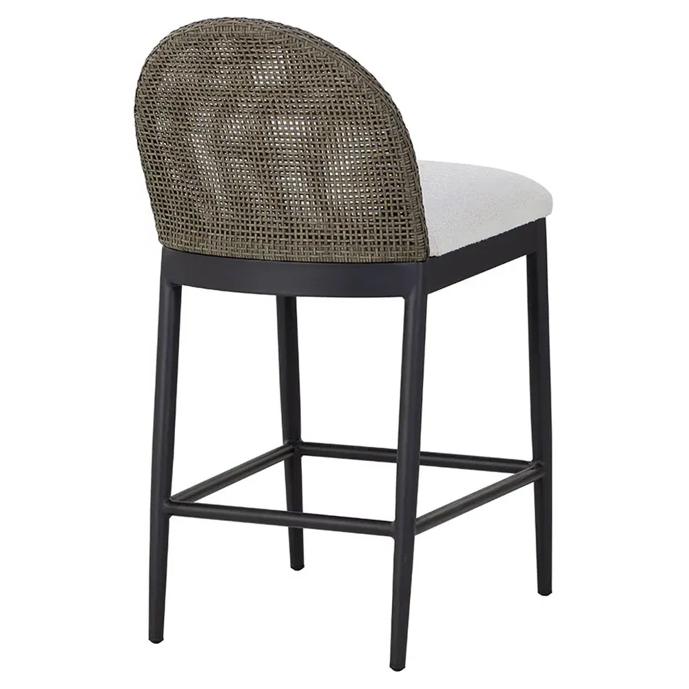 Marwa Outdoor Counter Stool - Cream, Wicker