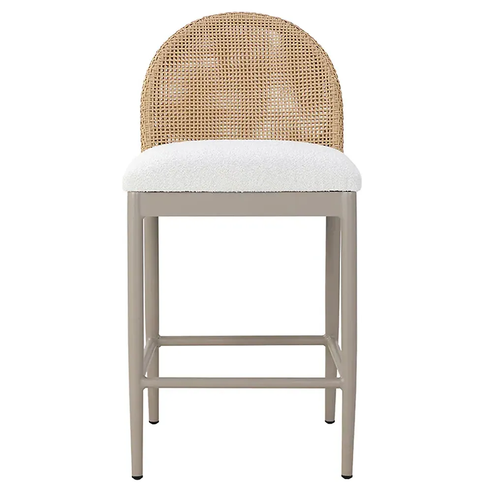 Marwa Outdoor Counter Stool - Cream, Wicker image