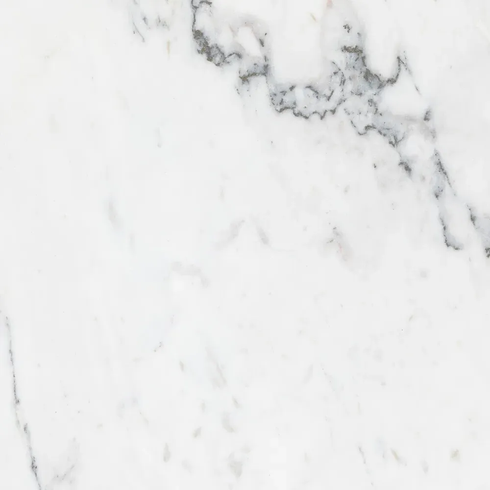 Mary Round End Table - White, Marble