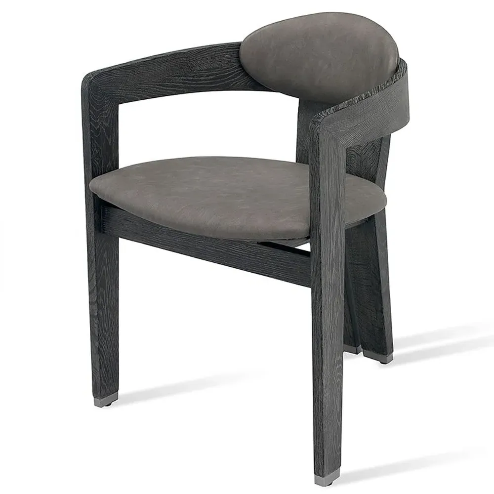 Maryl Upholstered Wood Dining Chair - Black, Faux Leather