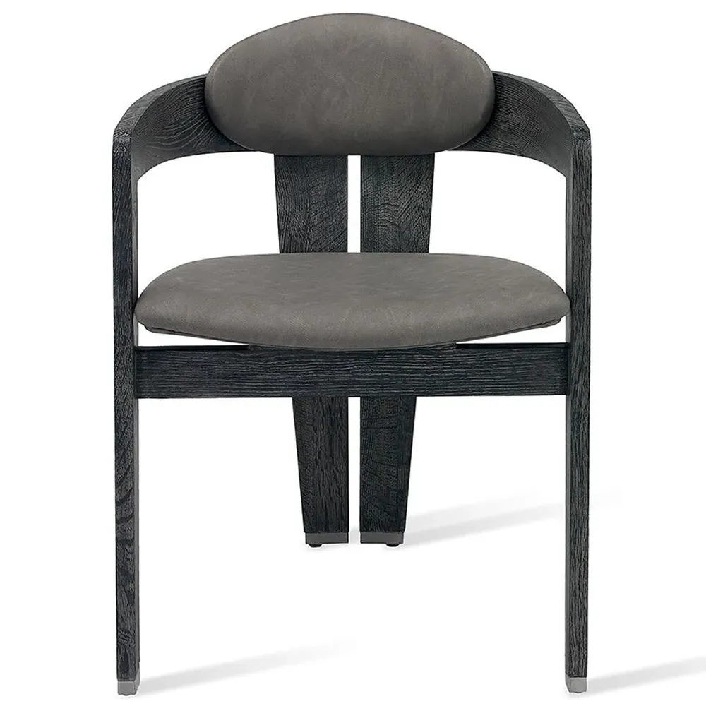 Maryl Upholstered Wood Dining Chair - Black, Faux Leather image