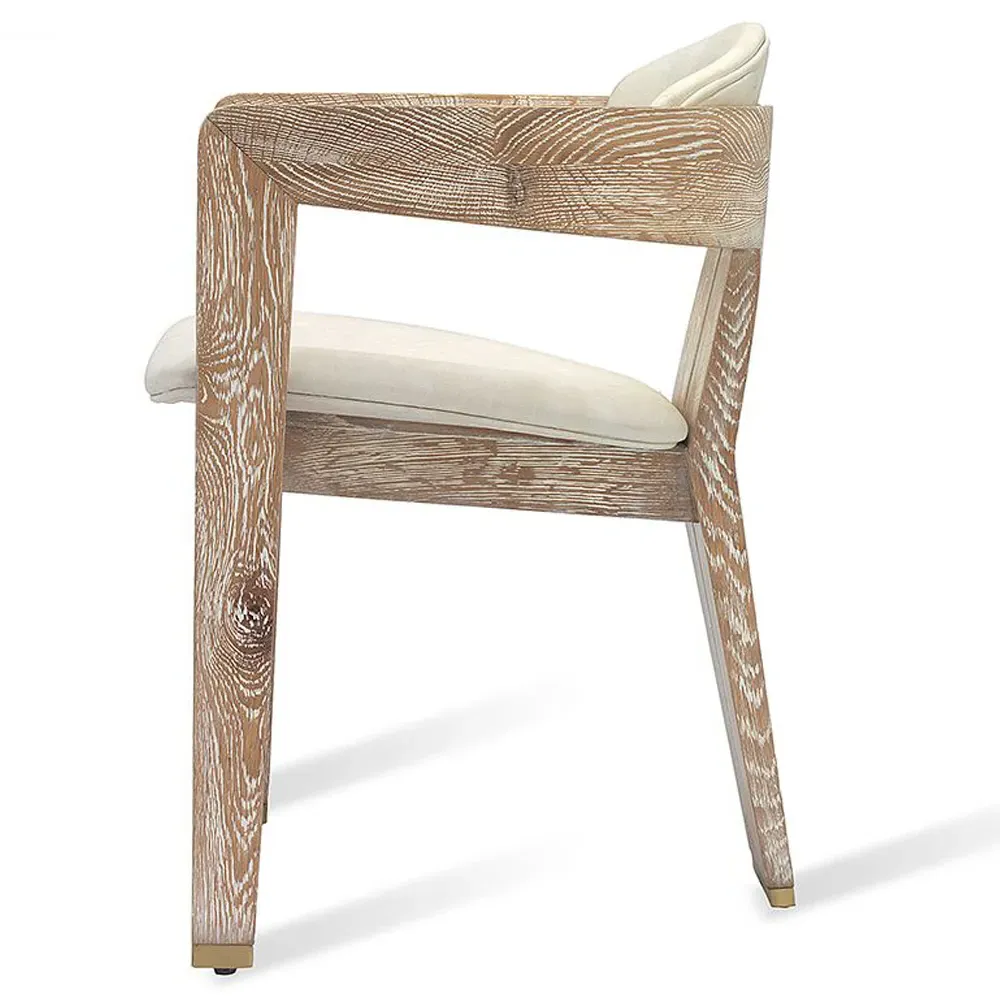 Maryl Upholstered Wood Dining Chair - Cream, Faux Leather