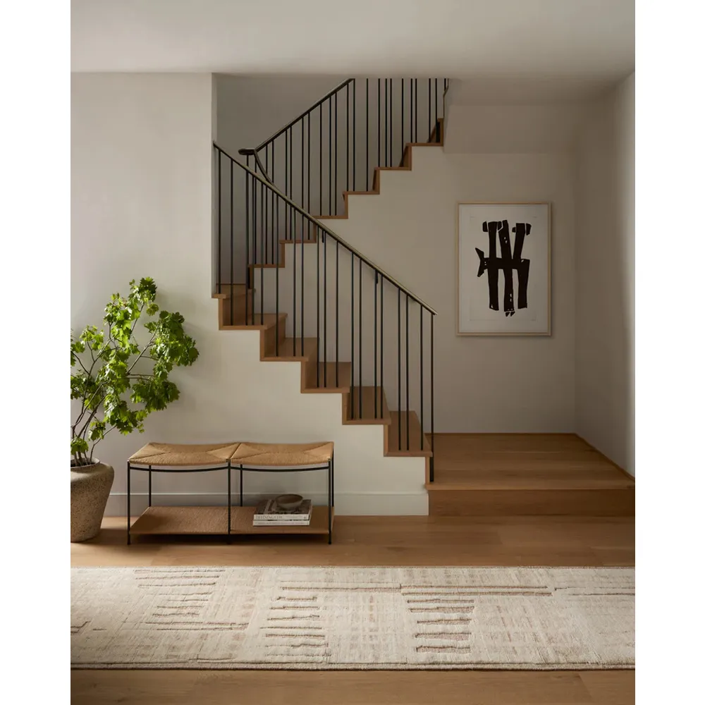 Maryn Abstract Patterned Hand Knotted Rug - Blush, Wool