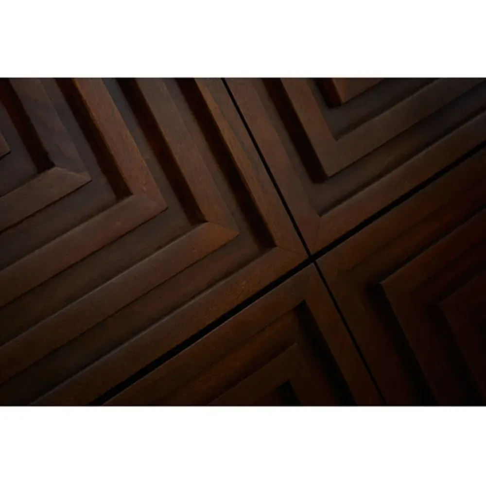 Masie Geometric 2 Drawer Nightstand - Brown, Hardwood