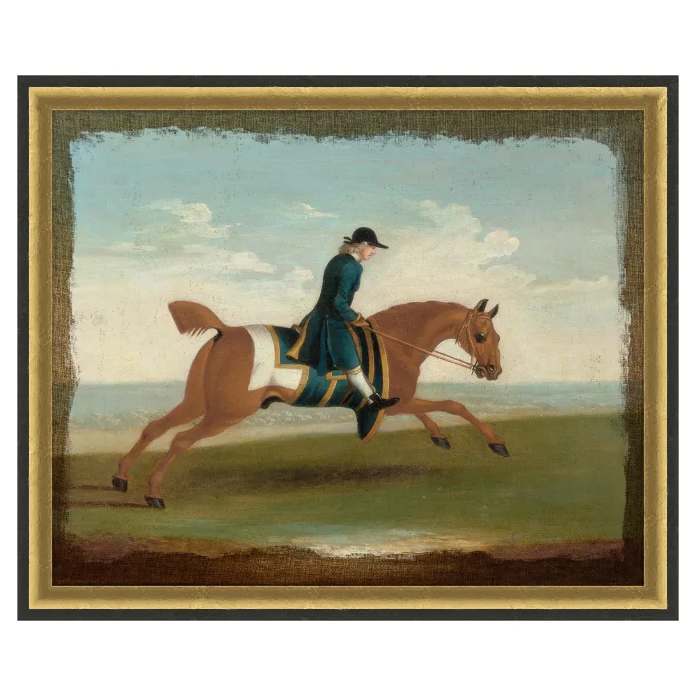 Mason Country Equestrian Frame Painting 2 - Green, Canvas image