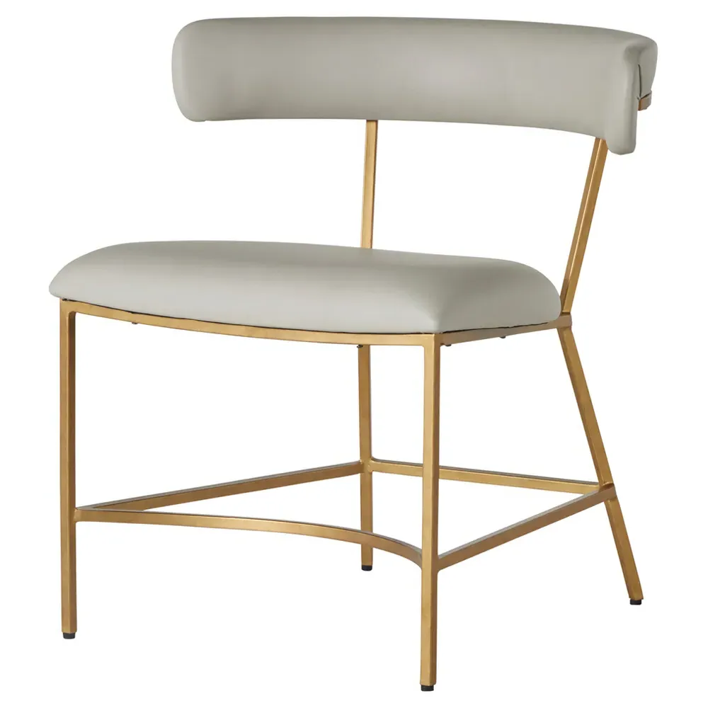Mason Mid Century Dining Side Chair - Light Grey, Faux Leather