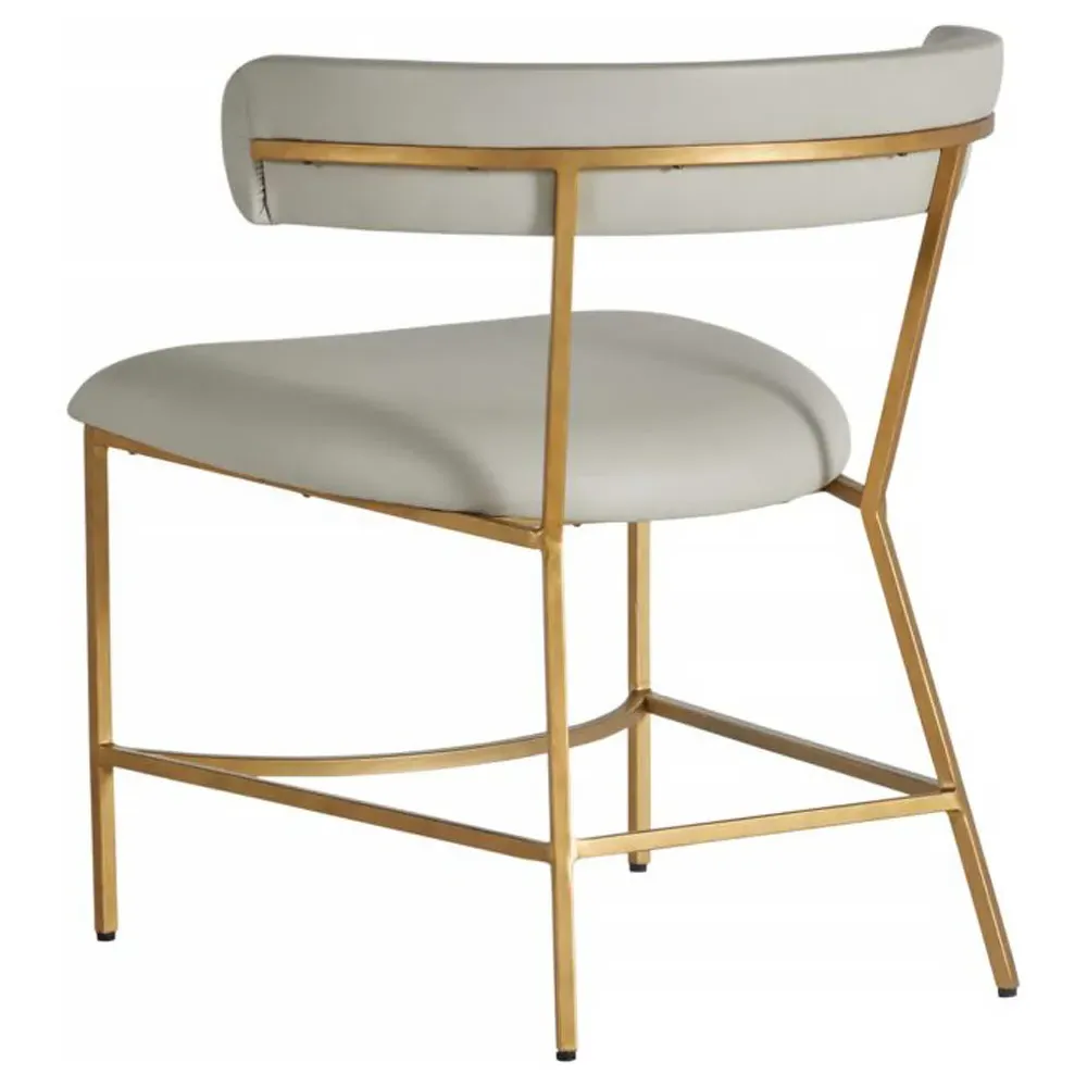 Mason Mid Century Dining Side Chair - Light Grey, Faux Leather