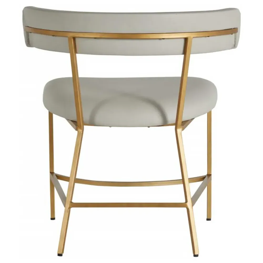 Mason Mid Century Dining Side Chair - Light Grey, Faux Leather