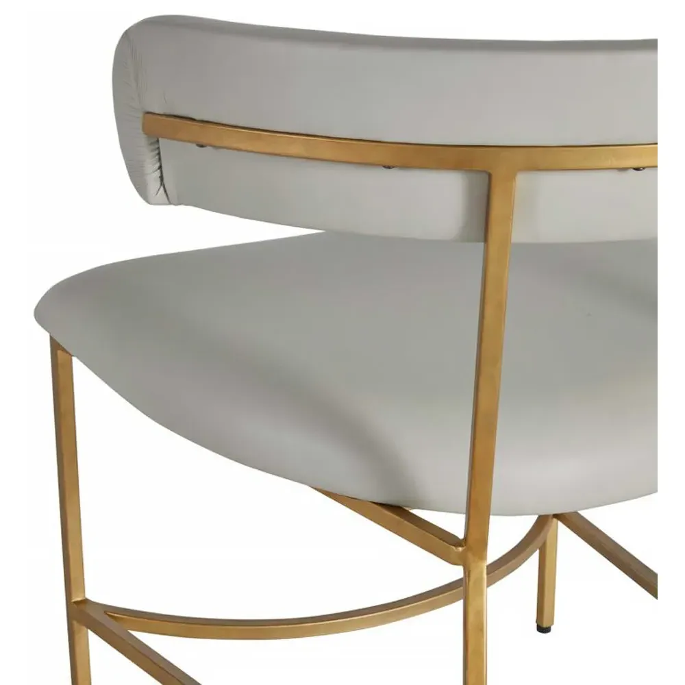 Mason Mid Century Dining Side Chair - Light Grey, Faux Leather