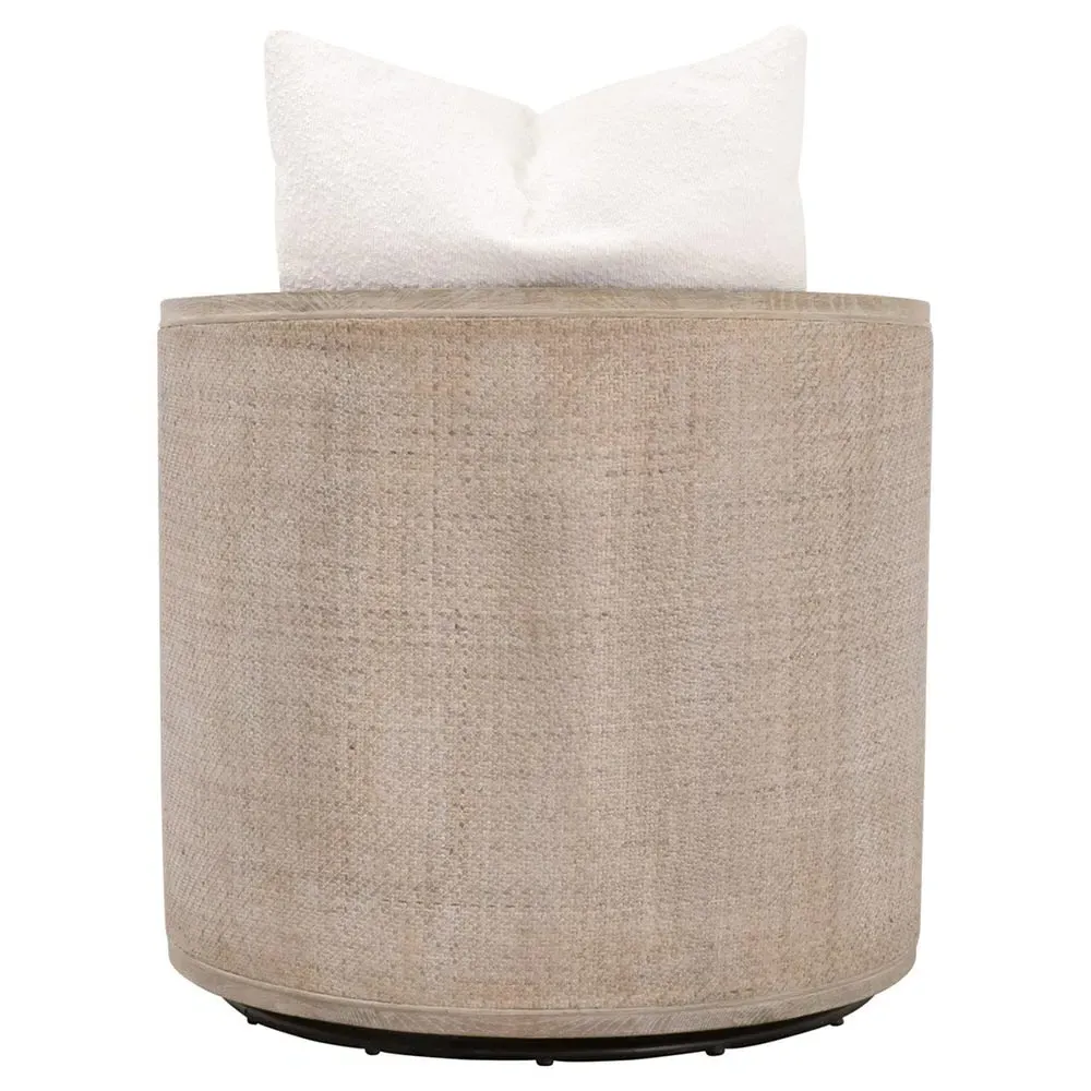 Mason Swivel Club Chair - White, Oak