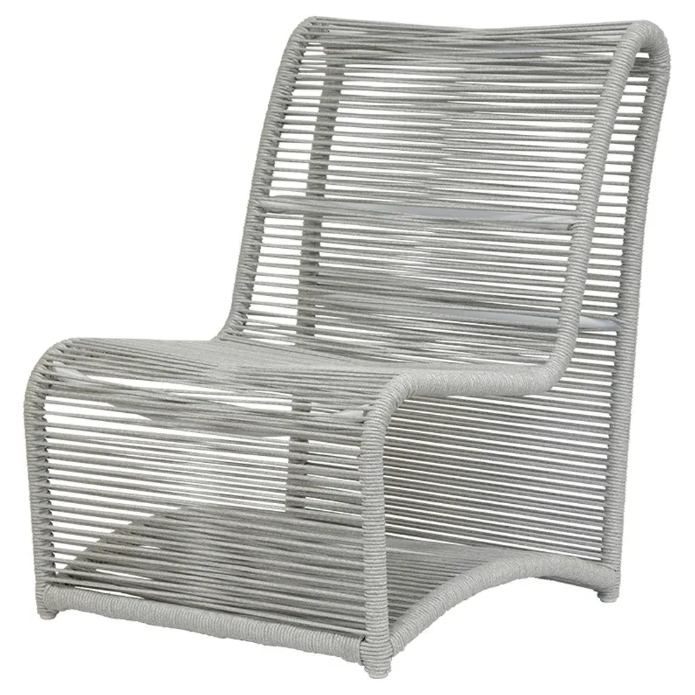 Mateo Armless Club Chair - Grey, Rope