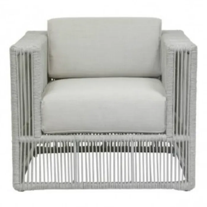 Mateo Club Arm Chair with Cushion - Grey, Rope