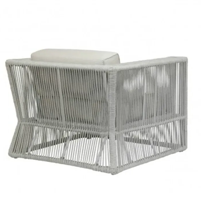 Mateo Club Arm Chair with Cushion - Grey, Rope