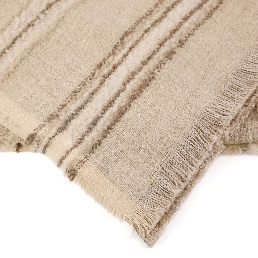 Mateo Striped Woven Throw Blanket - Cream