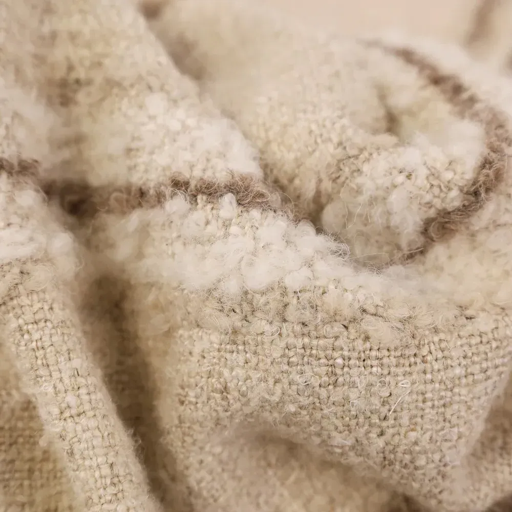 Mateo Striped Woven Throw Blanket - Cream