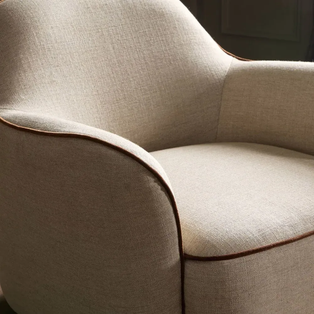 Matilda Swivel Chair - Beige, Performance Fabric