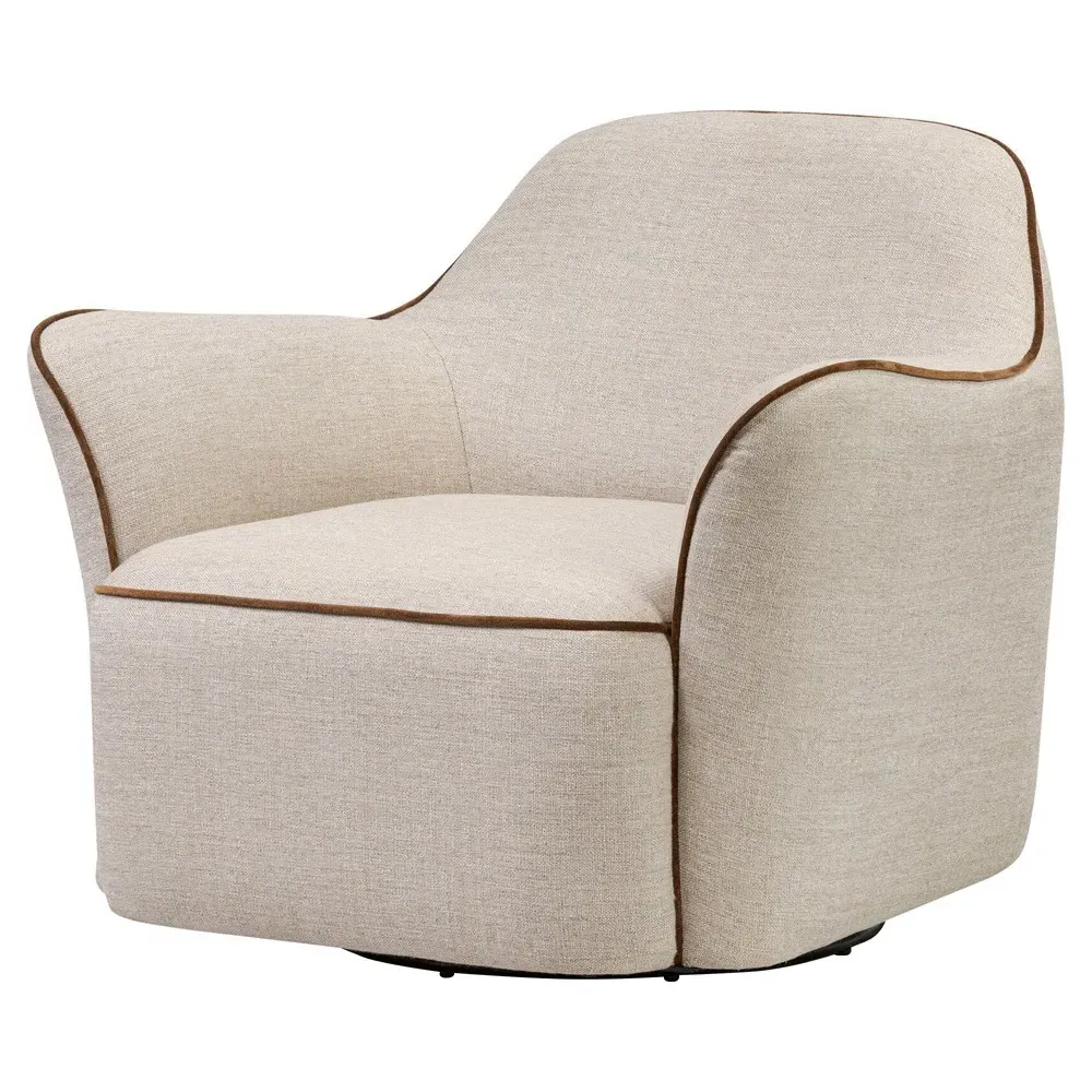 Matilda Swivel Chair - Beige, Performance Fabric image