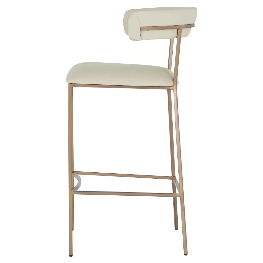 Matlock Bar Stool - White, Faux Leather