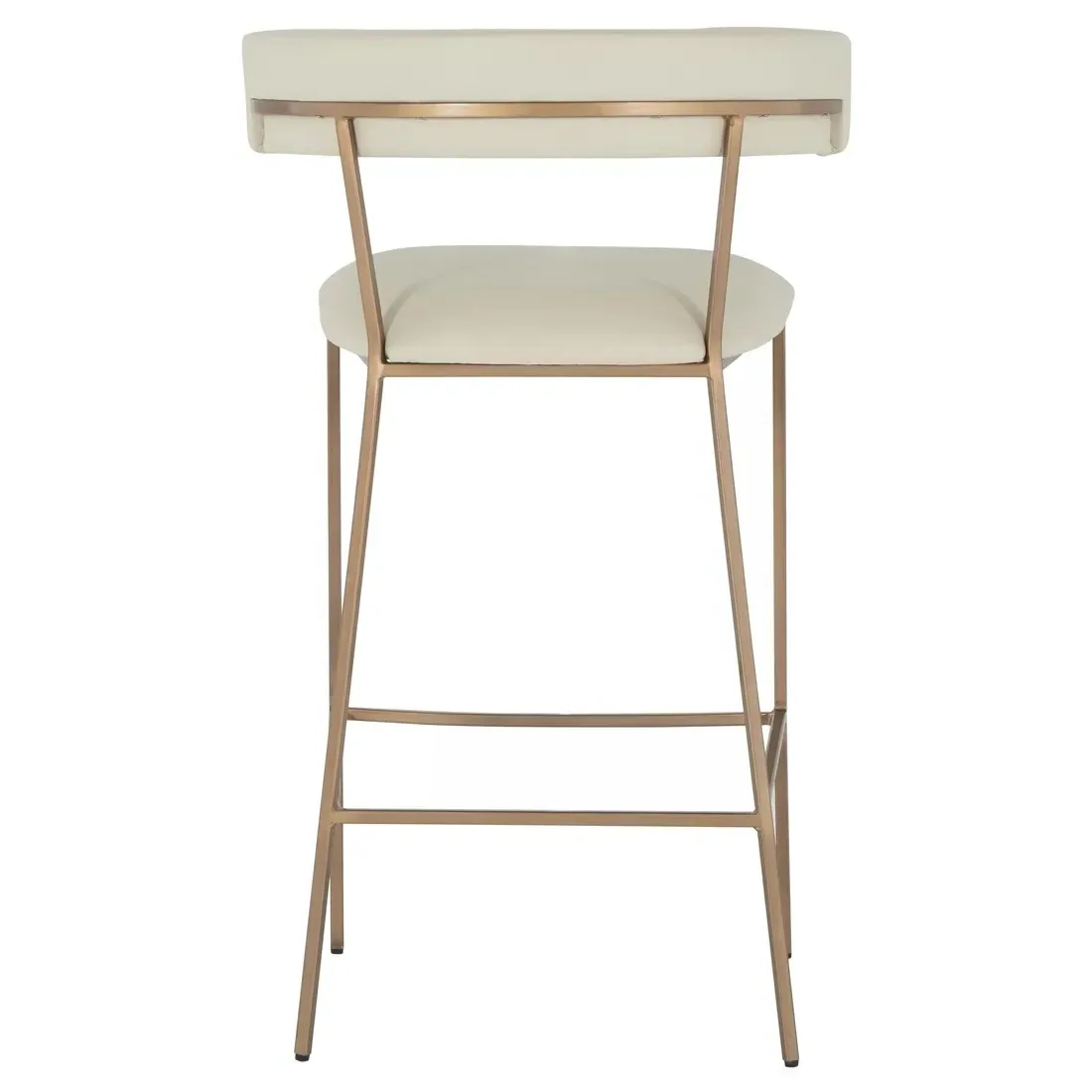 Matlock Bar Stool - White, Faux Leather