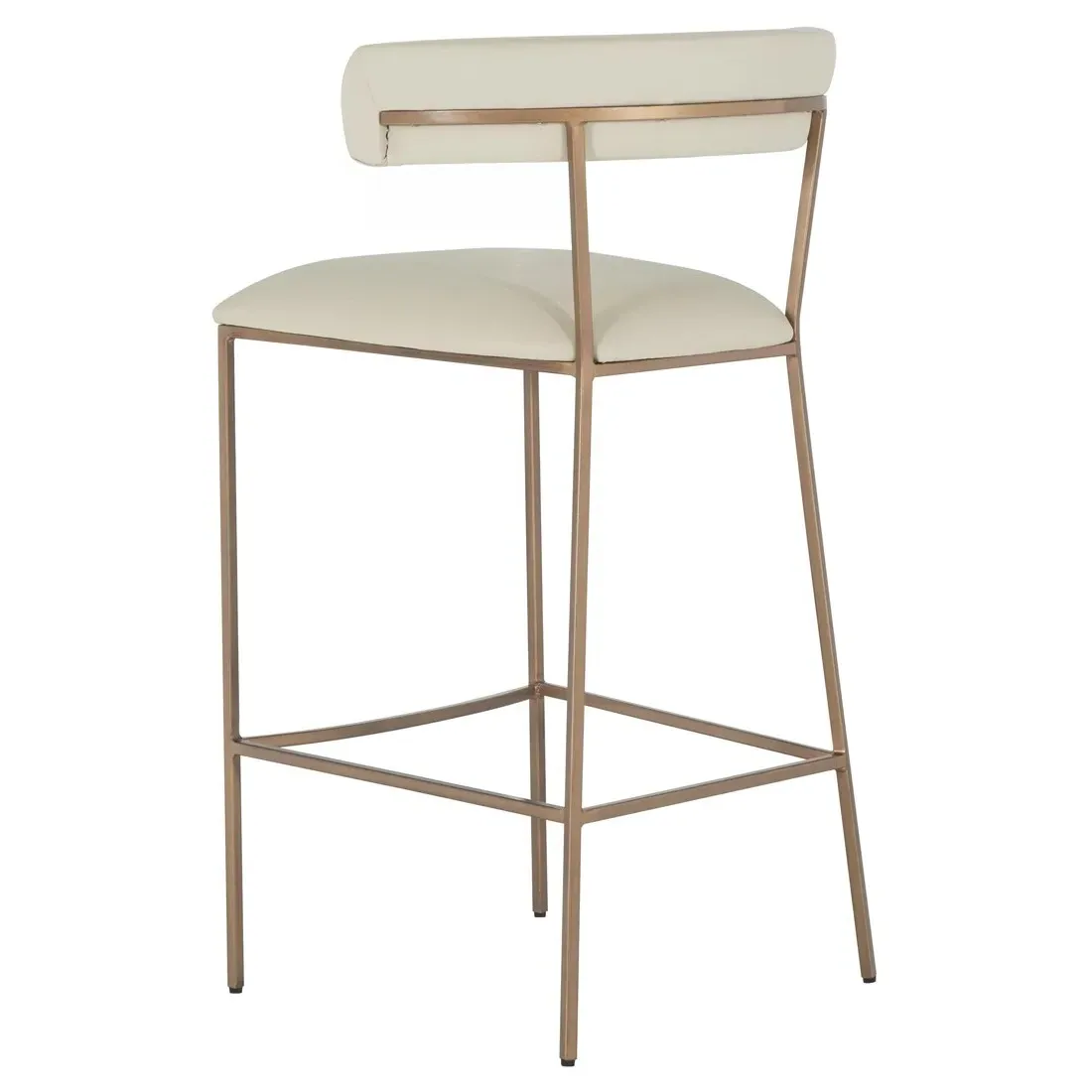 Matlock Bar Stool - White, Faux Leather