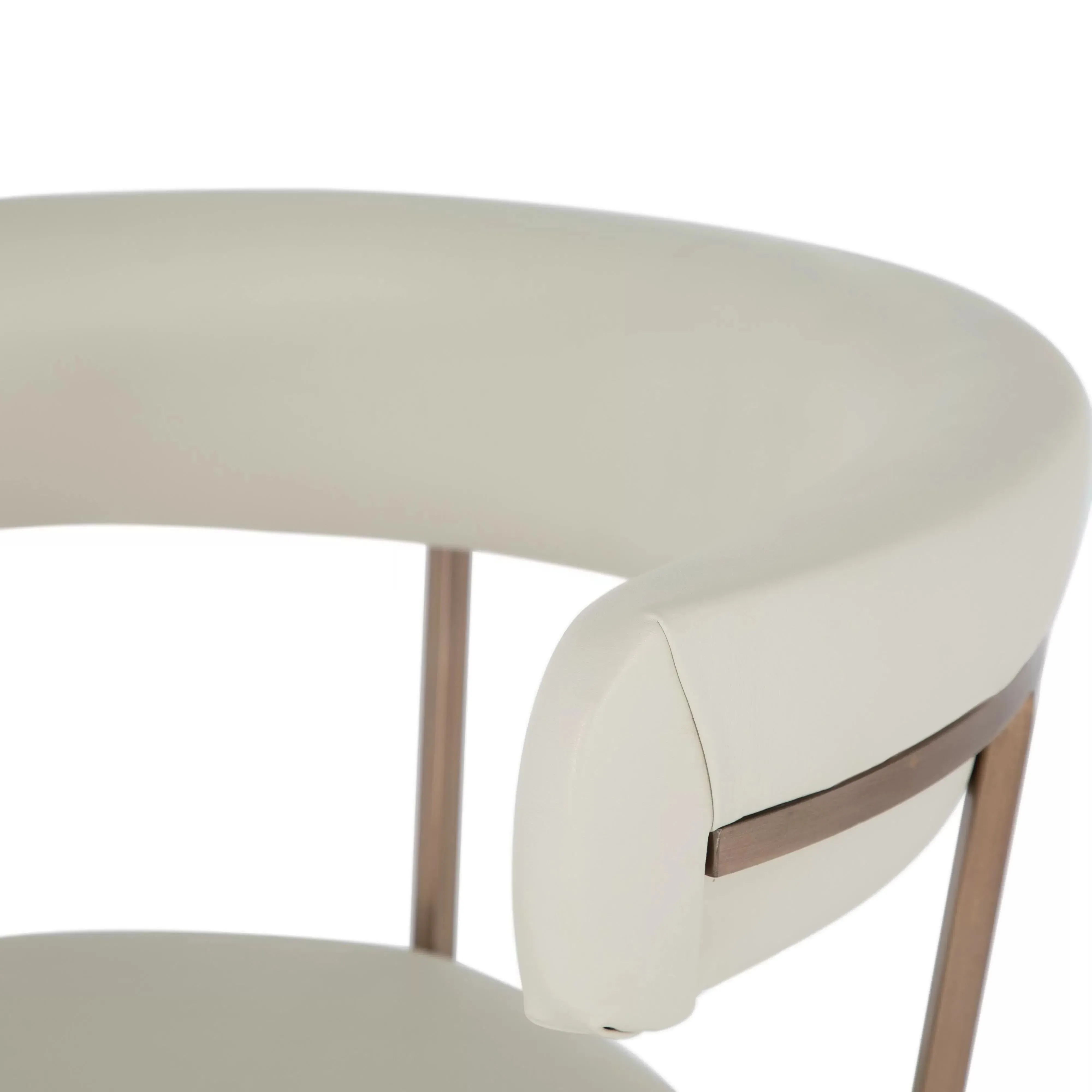 Matlock Bar Stool - White, Faux Leather