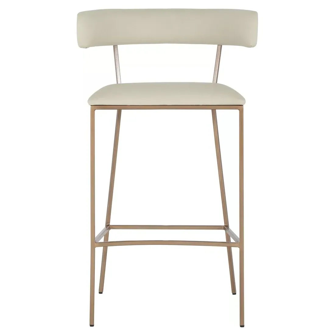 Matlock Bar Stool - White, Faux Leather