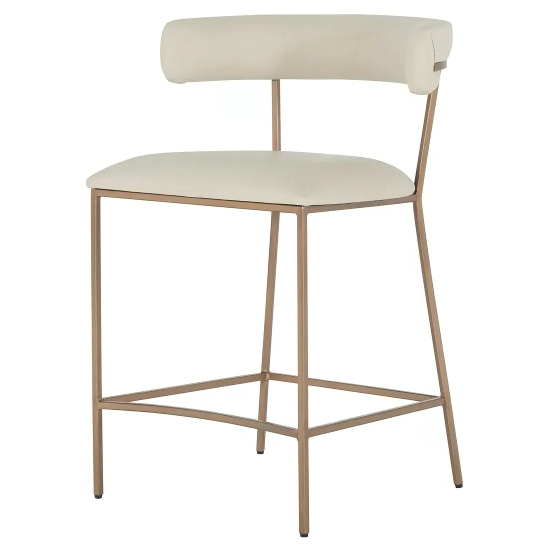 Matlock Counter Stool - White, Faux Leather