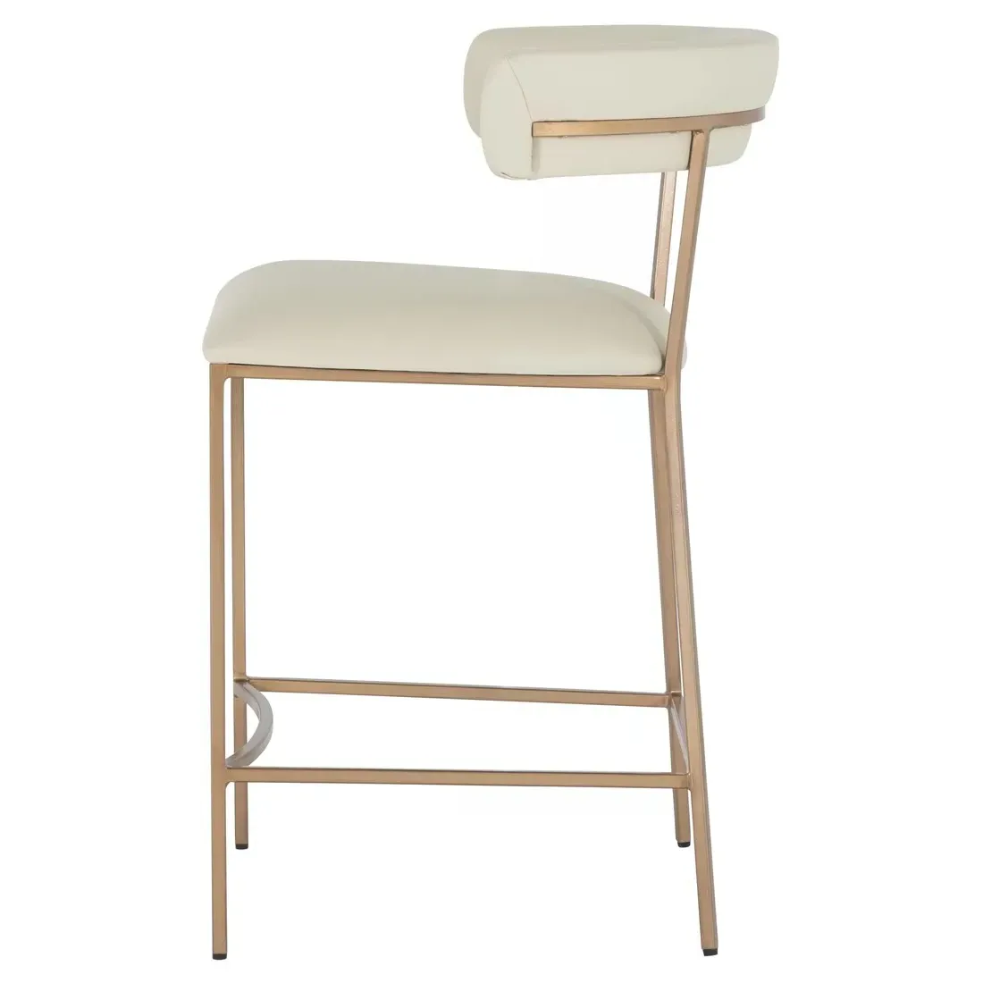 Matlock Counter Stool - White, Faux Leather