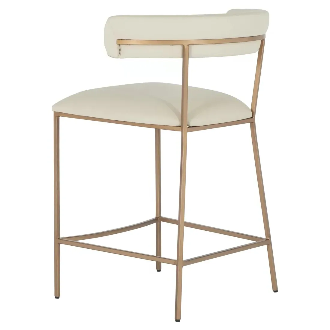 Matlock Counter Stool - White, Faux Leather