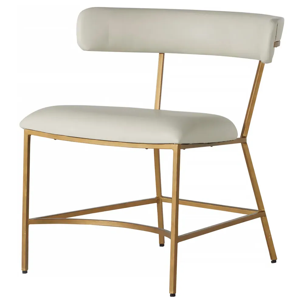 Matlock Dining Side Chair - White, Faux Leather