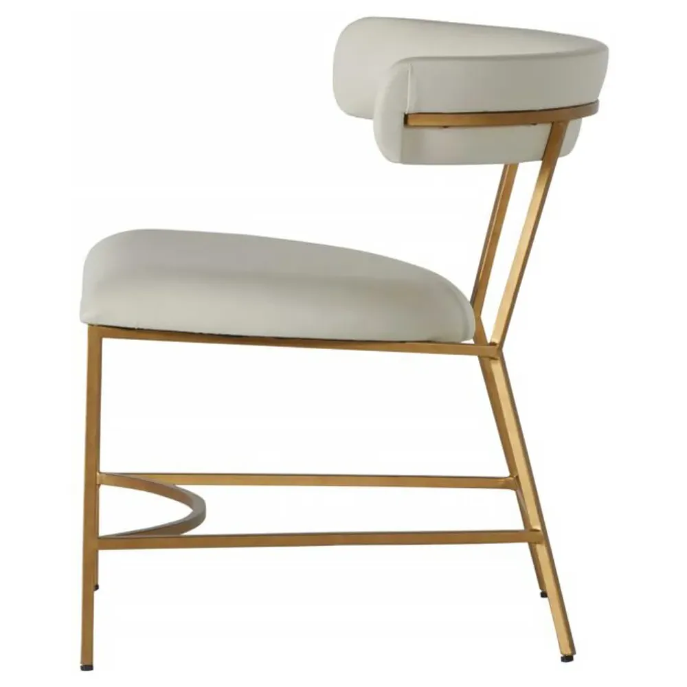 Matlock Dining Side Chair - White, Faux Leather