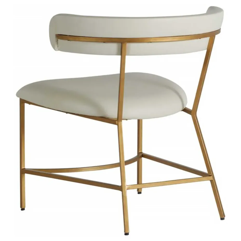 Matlock Dining Side Chair - White, Faux Leather