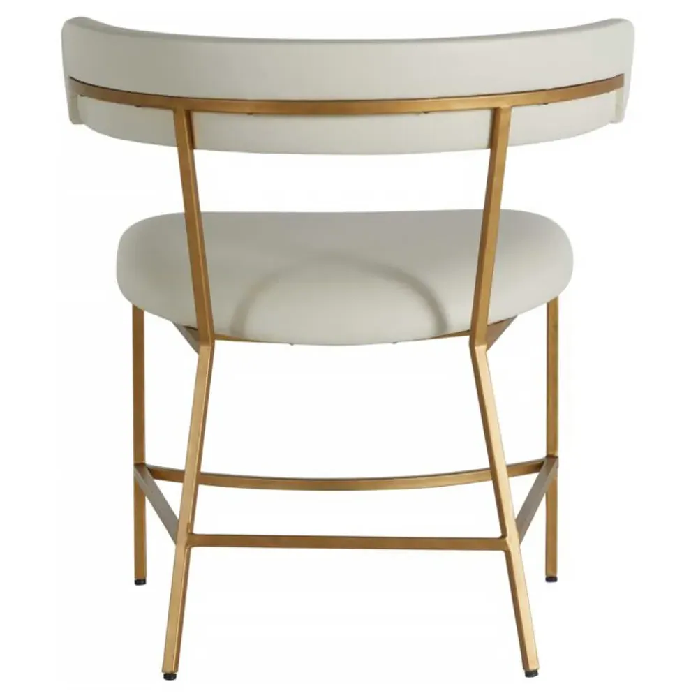 Matlock Dining Side Chair - White, Faux Leather