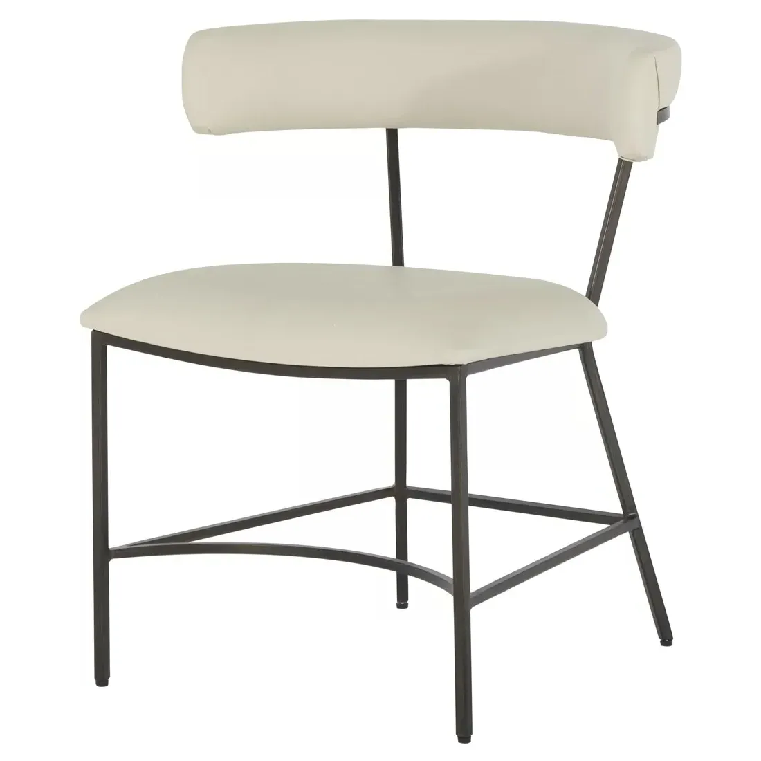 Matlock Dining Side Chair - White, Faux Leather