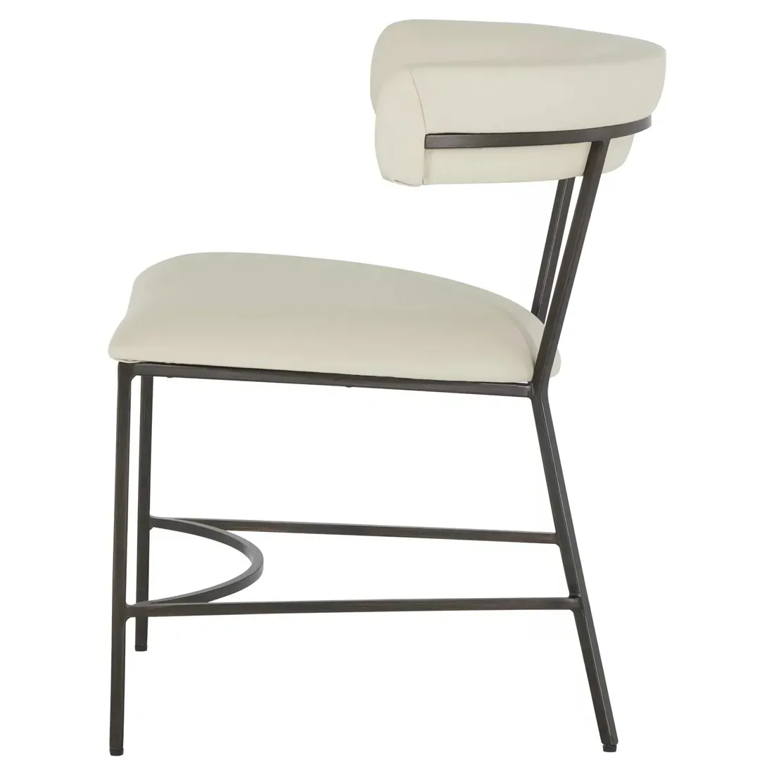Matlock Dining Side Chair - White, Faux Leather