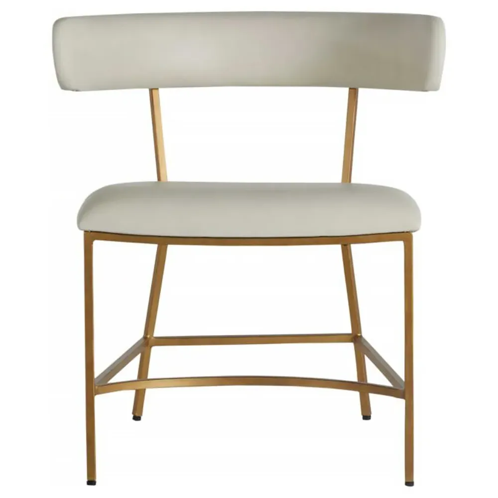 Matlock Dining Side Chair - White, Faux Leather