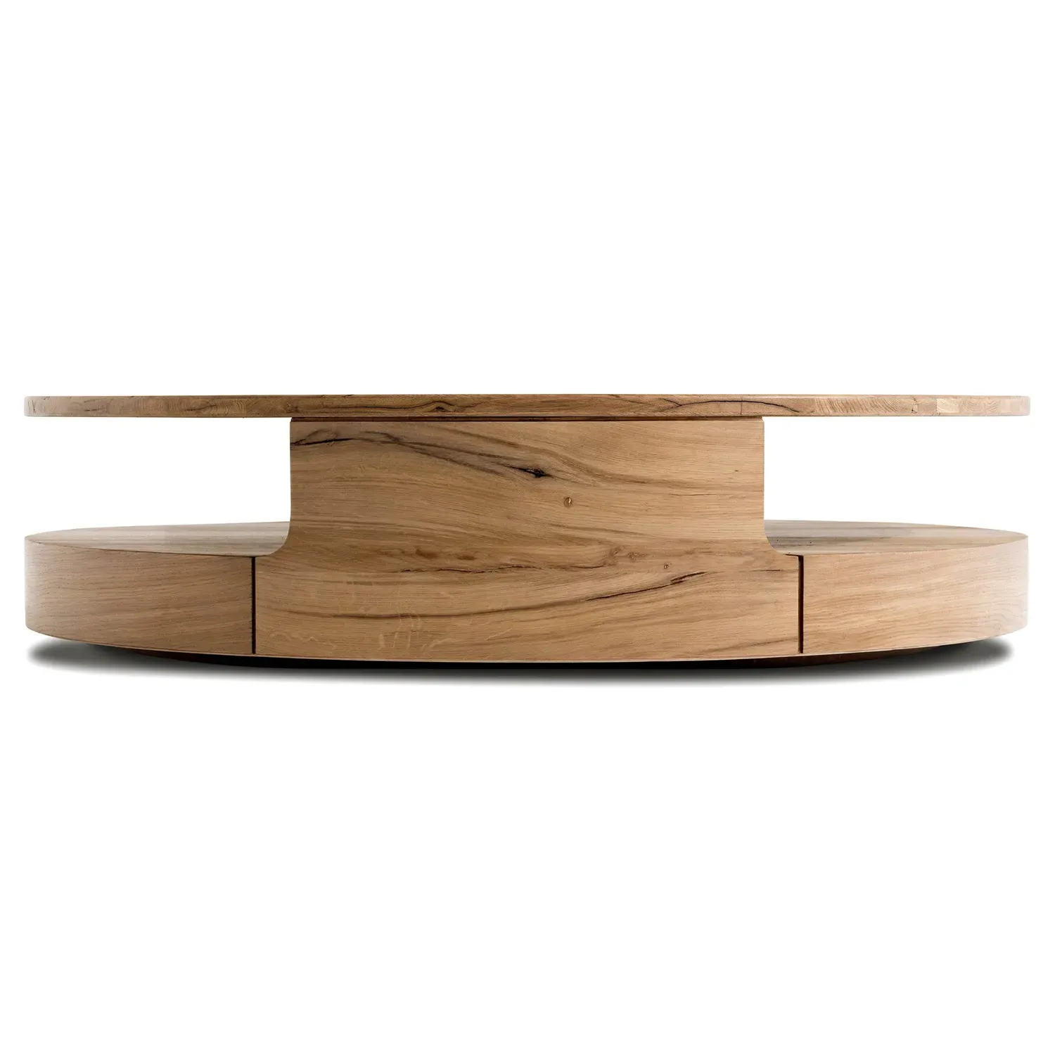 Matteo Round Coffee Table - Natural, Reclaimed Oak