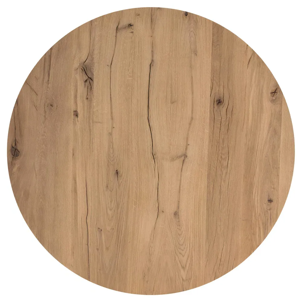 Matteo Round Coffee Table - Natural, Reclaimed Oak