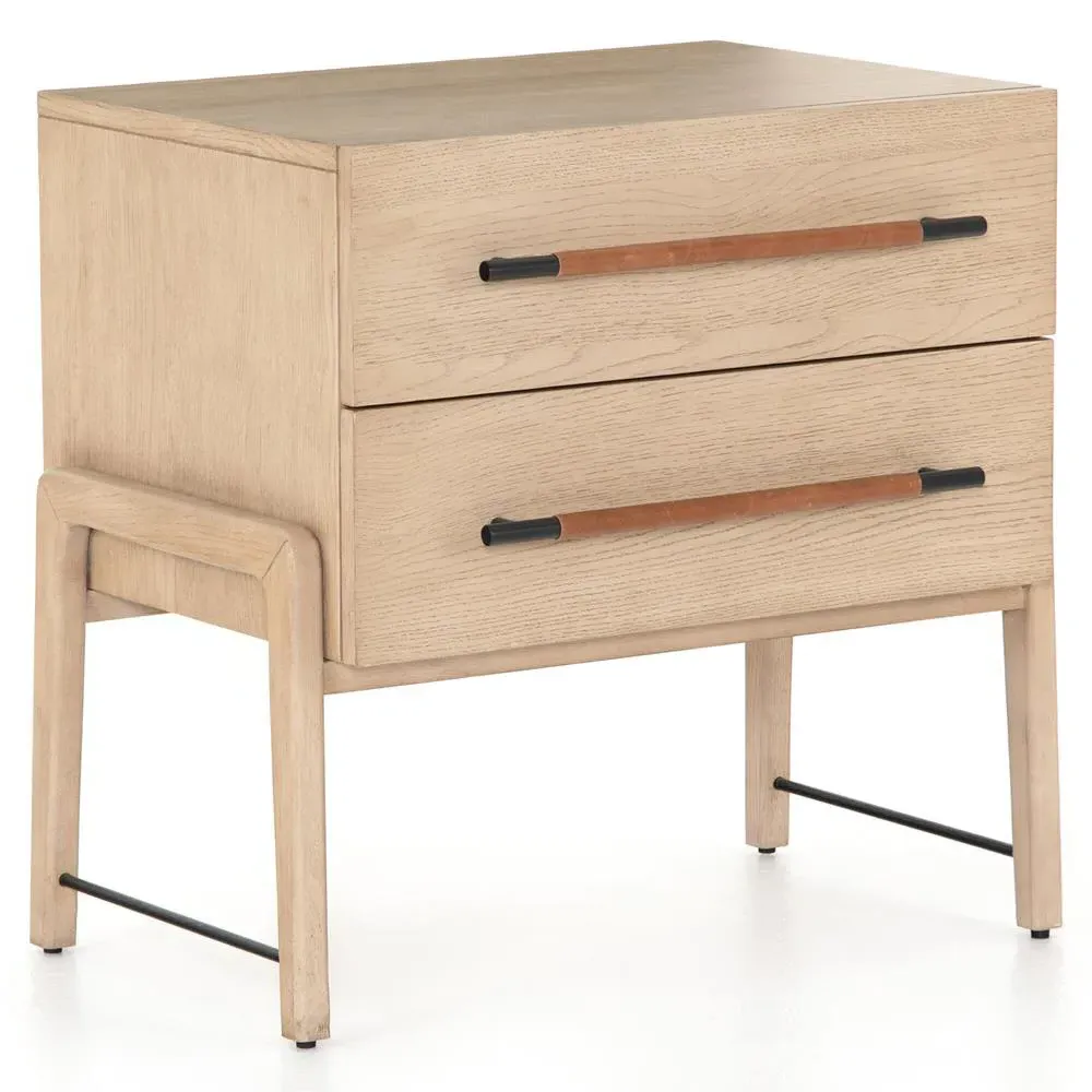 Matthew 2 Drawer Nightstand - Brown, Oak