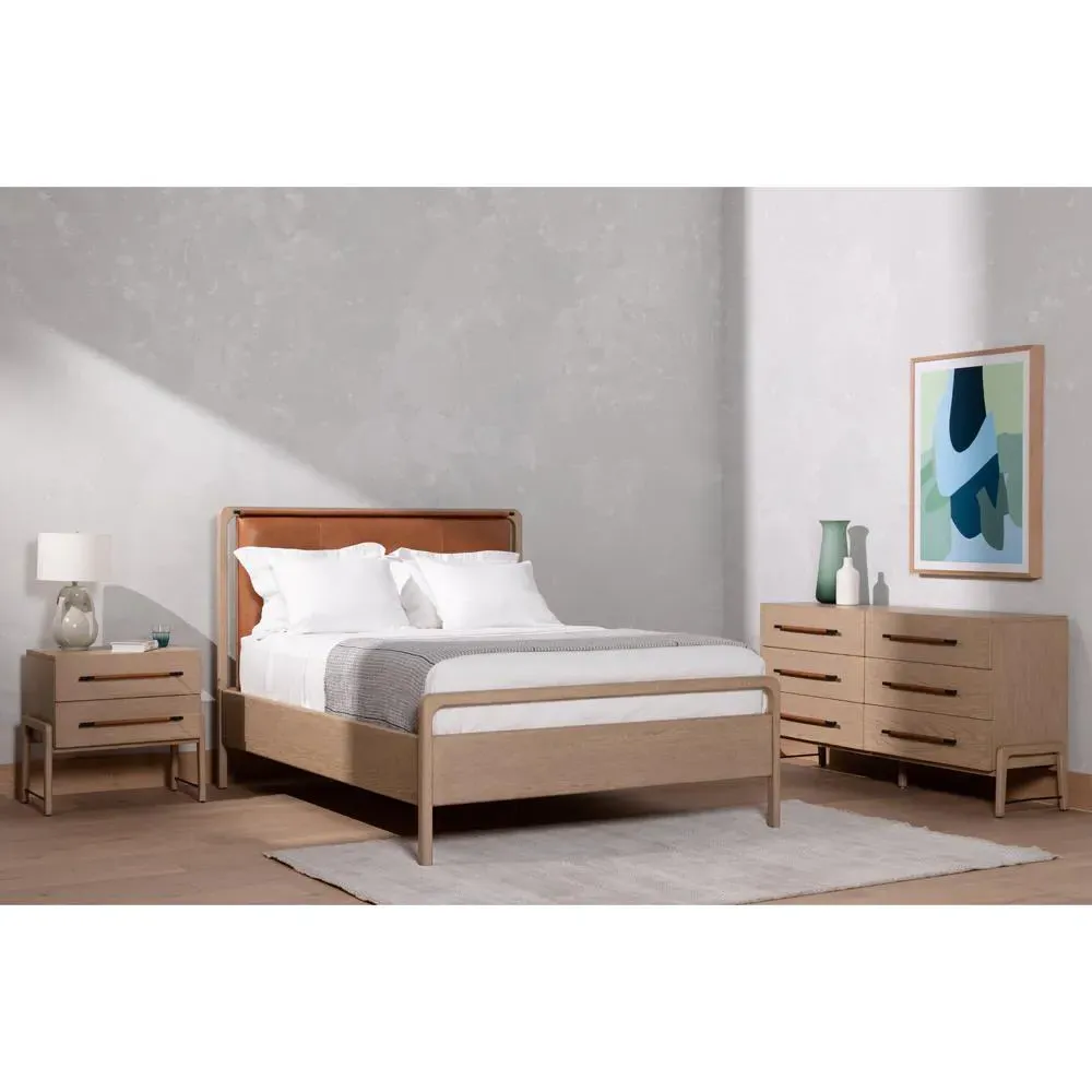 Matthew 2 Drawer Nightstand - Brown, Oak