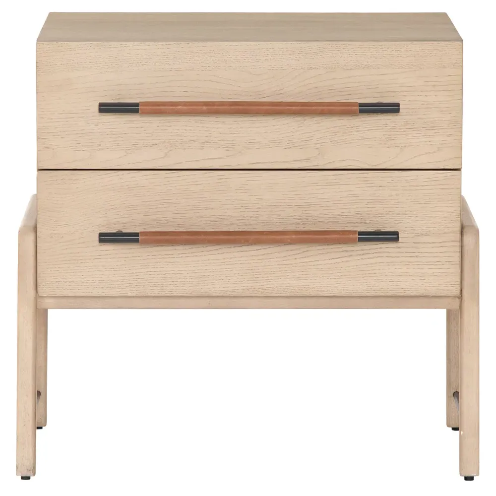Matthew 2 Drawer Nightstand - Brown, Oak image