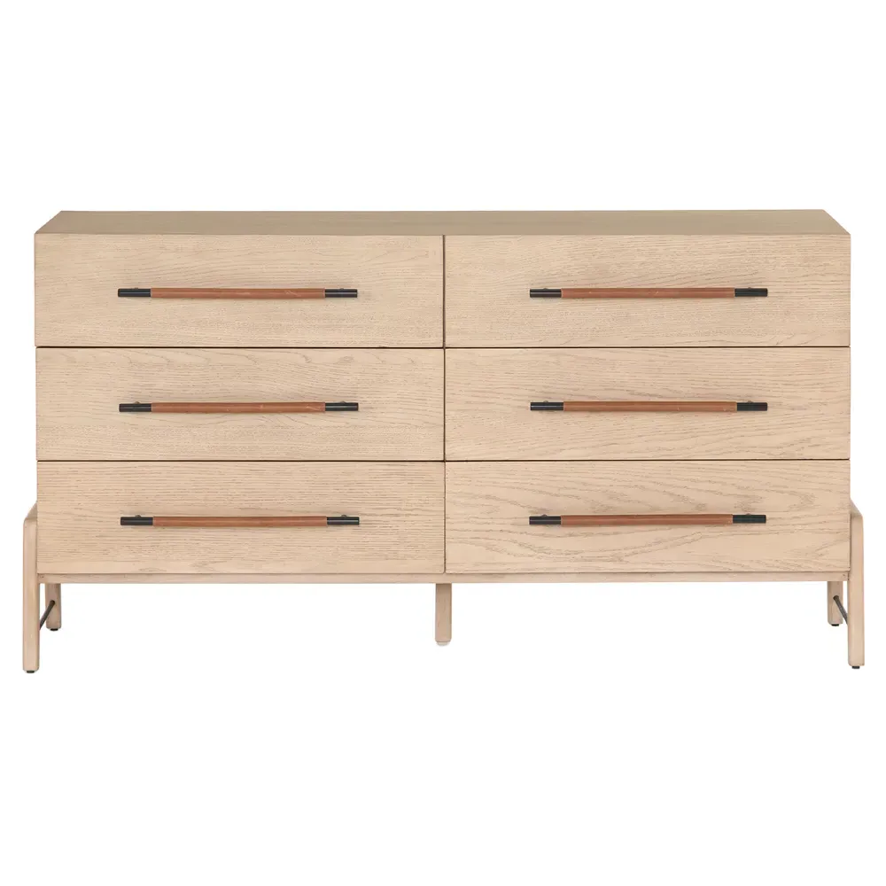 Matthew 6 Drawer Dresser - Brown, Oak