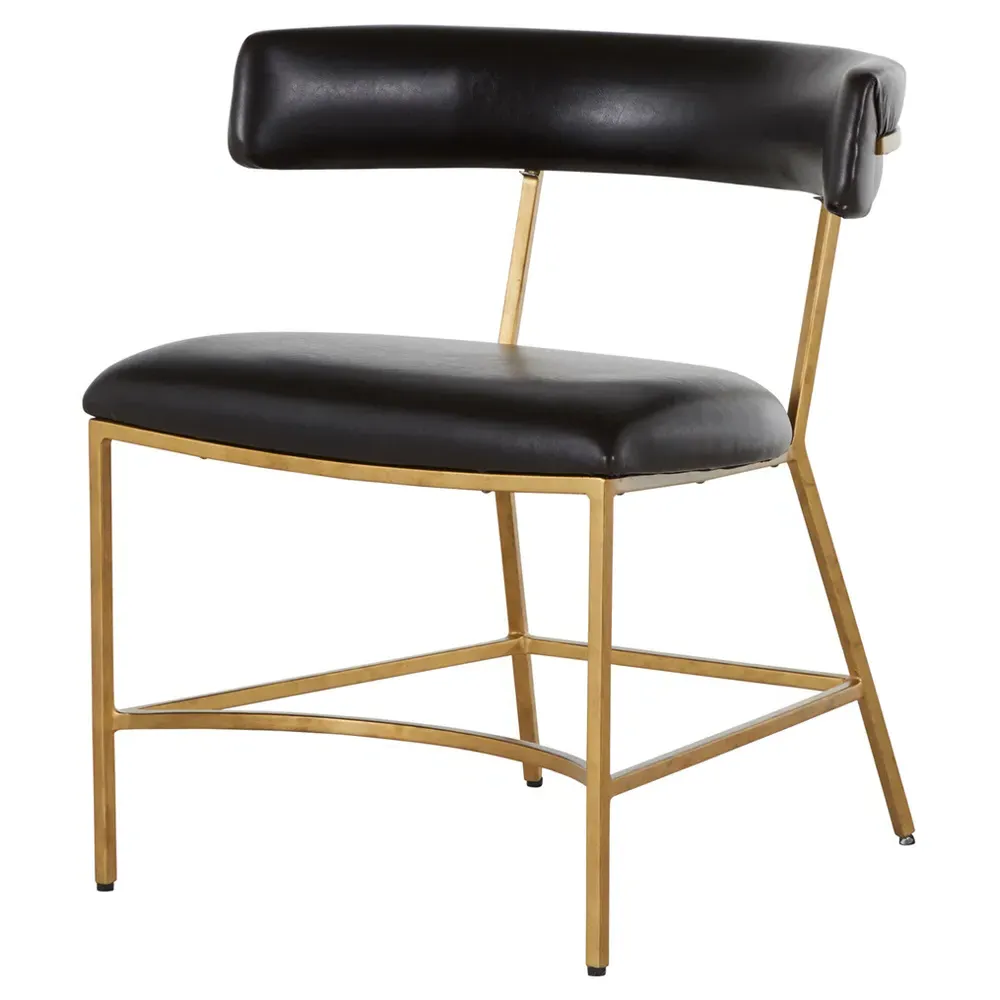 Matthew Dining Side Chair - Black, Faux Leather