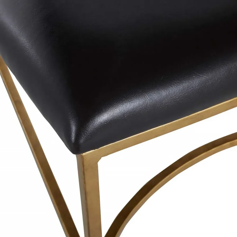 Matthew Dining Side Chair - Black, Faux Leather
