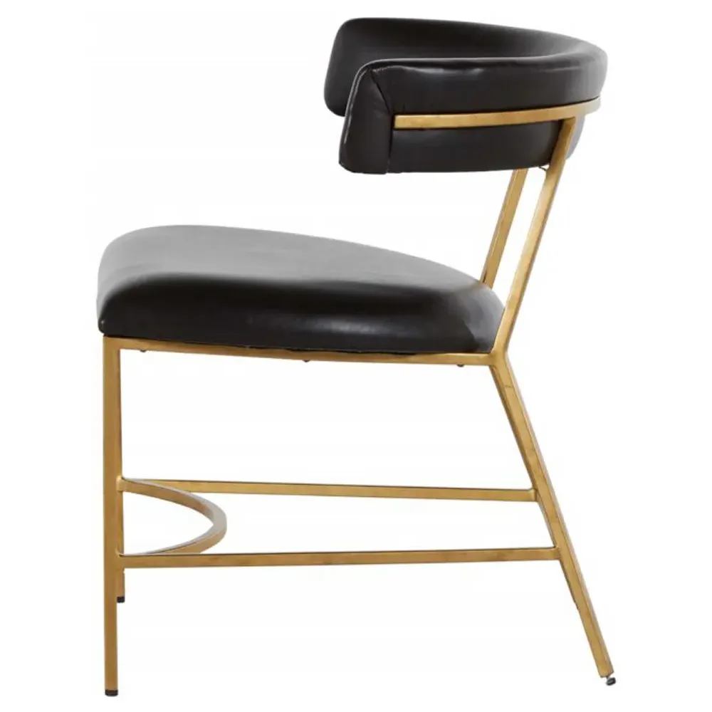 Matthew Dining Side Chair - Black, Faux Leather