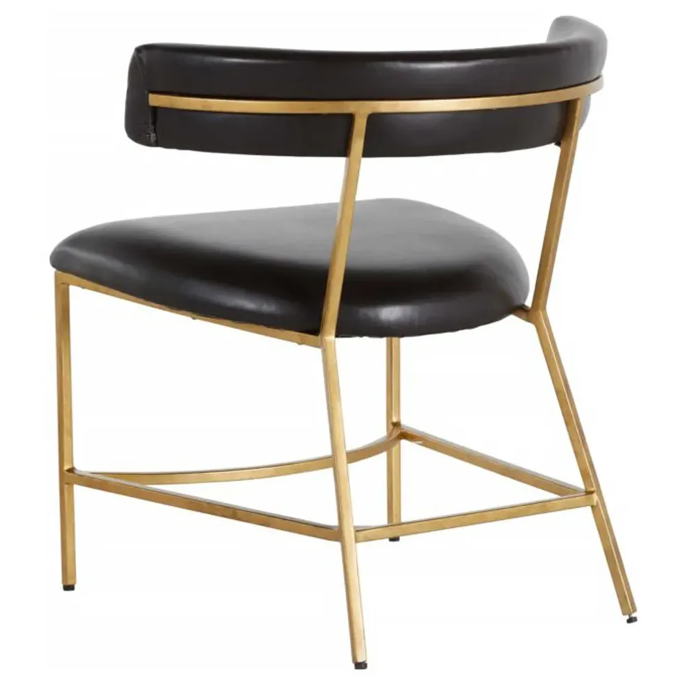 Matthew Dining Side Chair - Black, Faux Leather