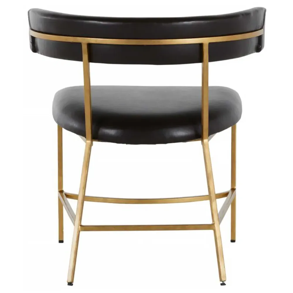 Matthew Dining Side Chair - Black, Faux Leather